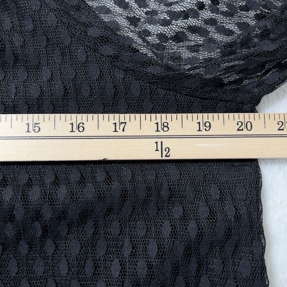 Nina Leonard Sheer Lace Overlay Mock Neck Sheath Dress Sz L Black Long Sleeve - Picture 16 of 16